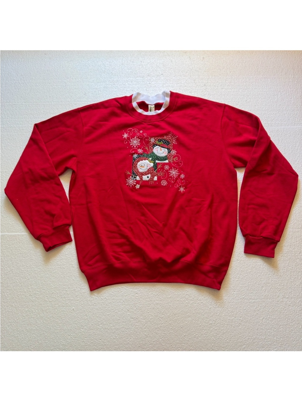 Vintage Snowman Crewneck Christmas Sweater Women's Large